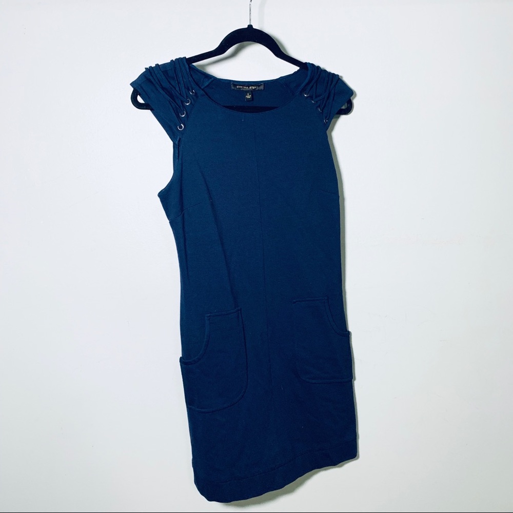 Cynthia Steffe navy blue cotton dress size 6